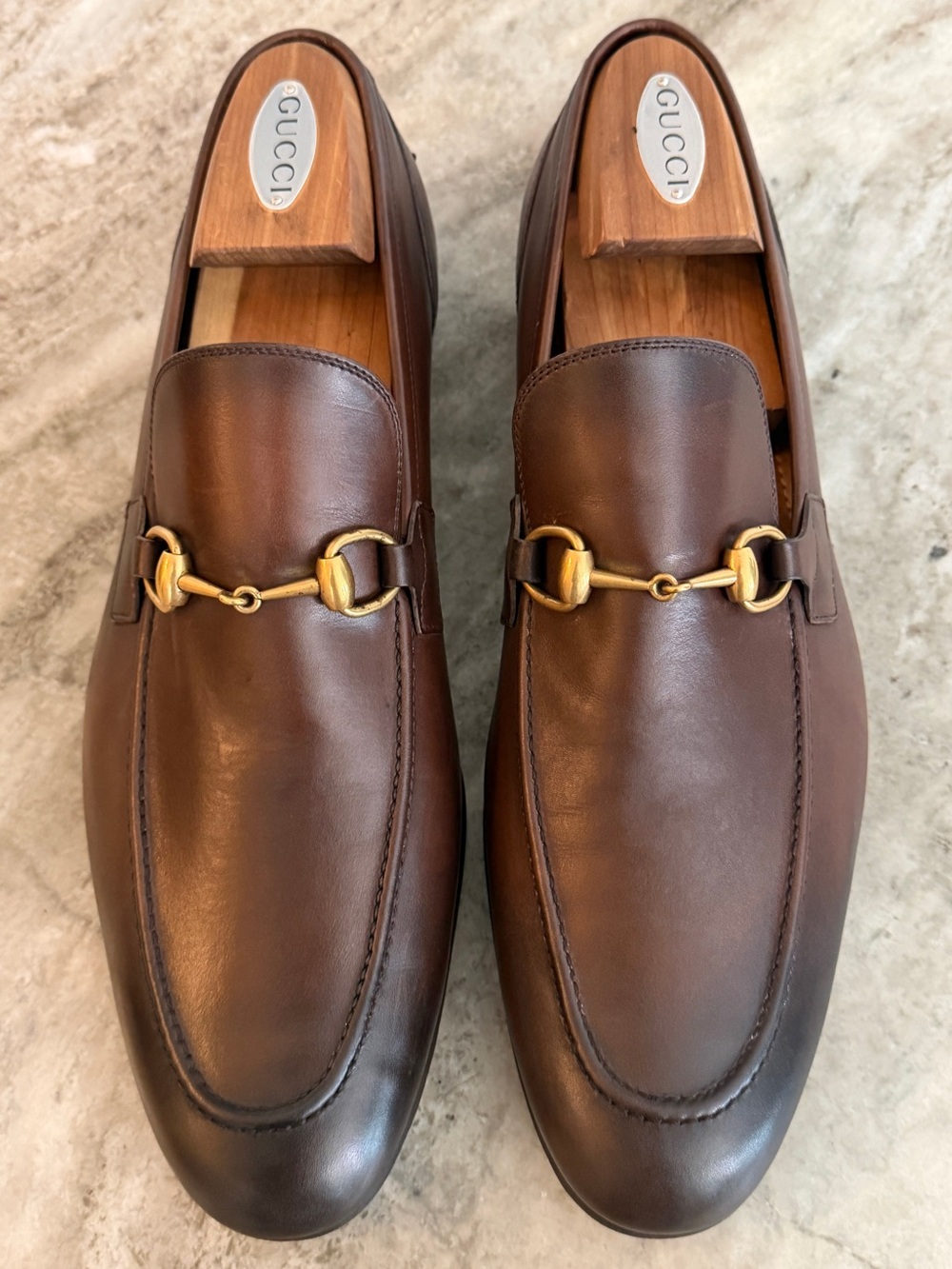 GUCCI Jordaan Horsebit Brown Leather Loafer 11.5 /12 US Moccasin $1100